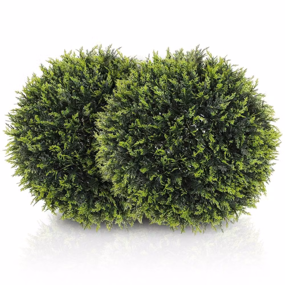 Wyld Haus Zilolo Set of 2 UV Resistant Artificial Round Topiary Balls, Green, Diameter: 45 cm – 2