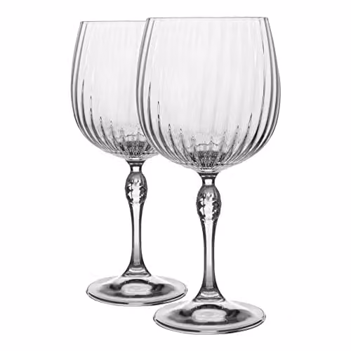 Bormioli Rocco America 20s Gin and Tonic Cocktail Glass Set, Transparent, Pack of 2, 240ml per glass – 1