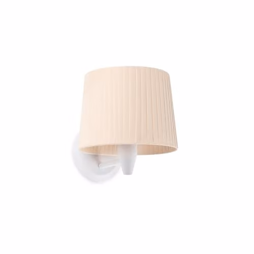 Netlighting Samba Modern Wall Light with Fabric Shade in White and Beige, E27 – 1