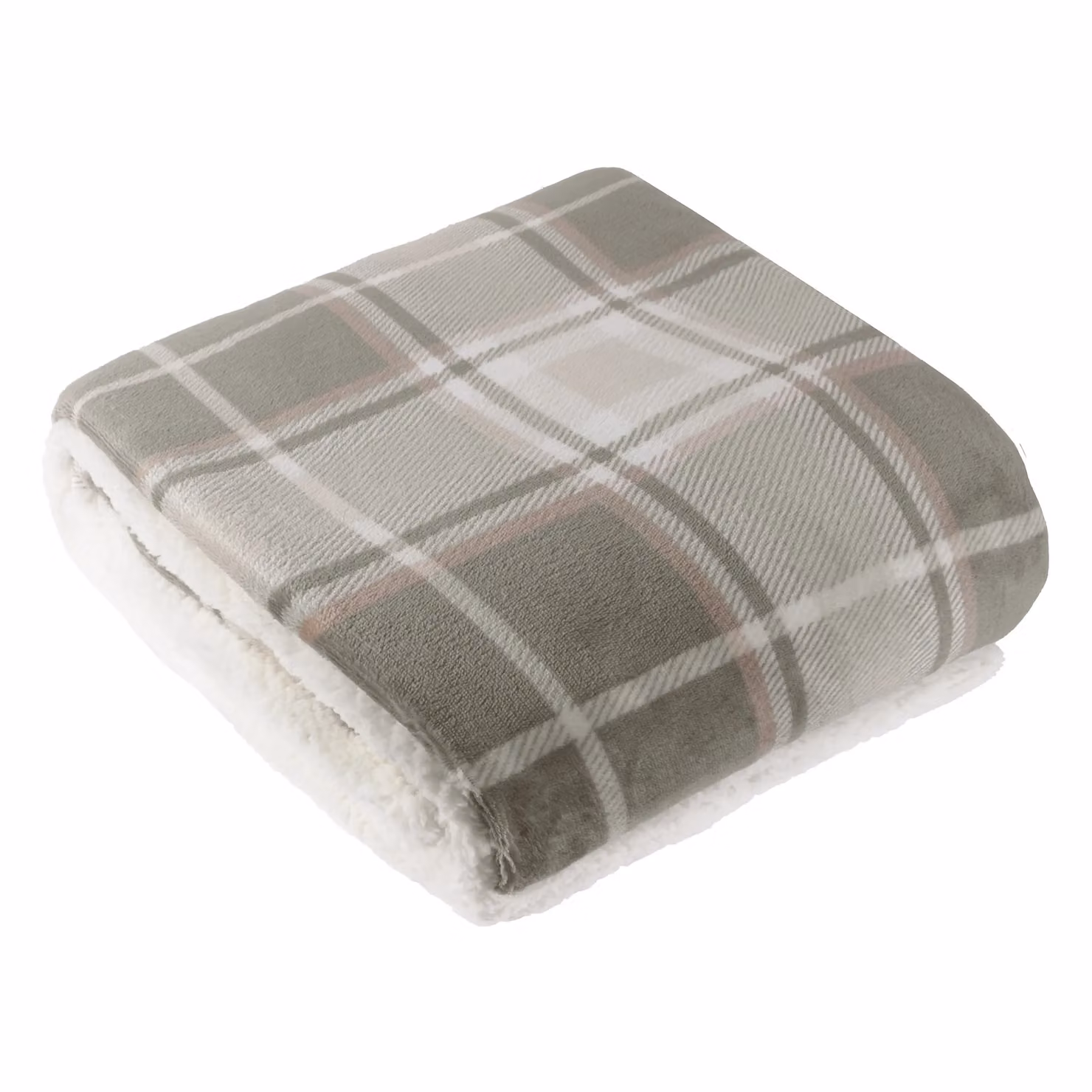 Wylder Nature Braemar Sherpa Fleece Throw in Beige and Green, W/D/H: 140 x 180 cm – 2