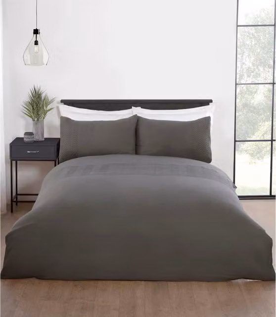 My Home Graphic Modern Grey Duvet Cover, 140 x 200 cm