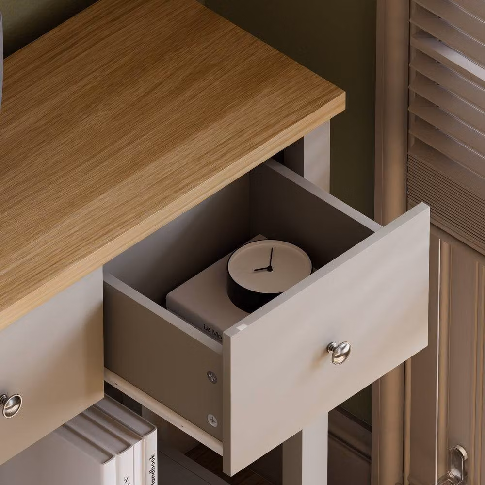Vida Designs Arlington 3 Drawer Console Table in Grey – 3