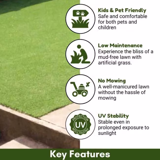 Artificial Grass GB 40mm Artificial Grass in Green, W: 400 cm, L: 700 cm – 2