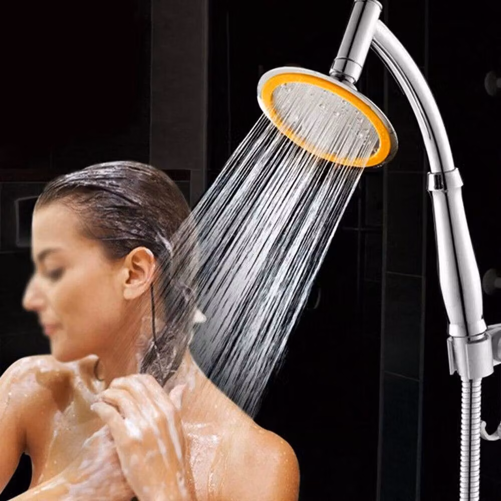 KORVIXA Round Water Saving High Pressure Chrome Overhead Rain Shower Head in Silver – 3