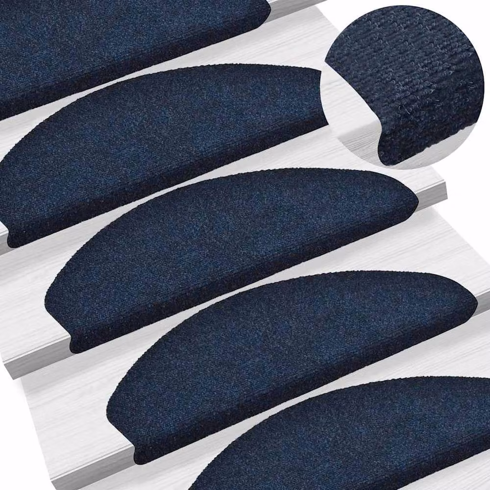 Berkfield Home Self-adhesive Non-slip Stair Mats, 5 Pack, Navy Blue, W/D/H: 65 x 21 x 4 cm – 2