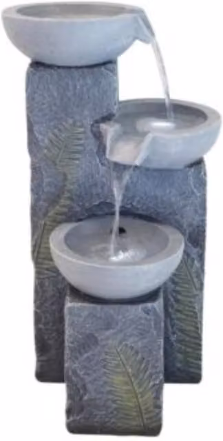 Altico Simple Breeze Round Birdbath Cascade Water Feature, Grey