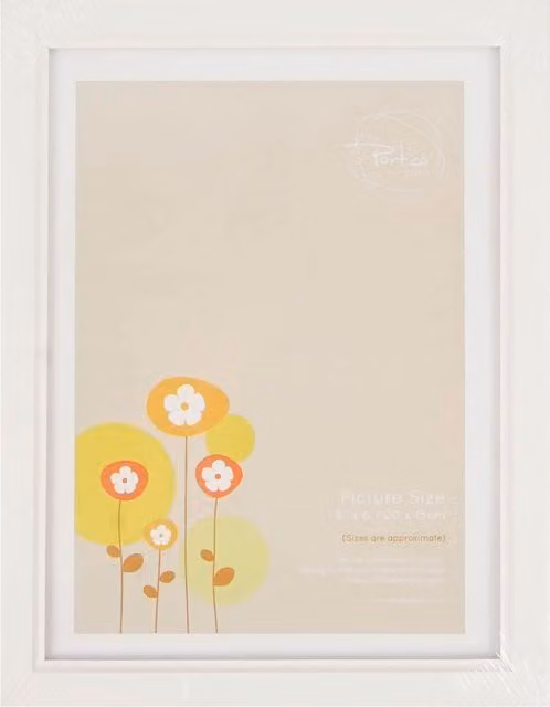 The Port. Co Gallery Classic Rectangular Single Wood Tabletop Photo Frame in White or Black, W/H: 20.32 x 20.32 cm