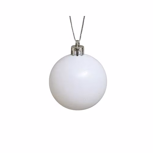 Melody Maison Set of 10 Mixed White and Silver Glitter Christmas Baubles, Diameter: 6 cm – 5