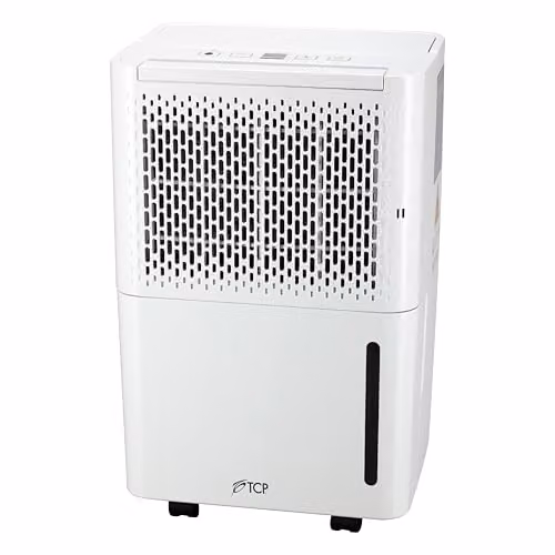 TCP 6L Portable Dehumidifier in White with 2.1L Water Tank, Sleep Mode, Continuous Drainage and Timer