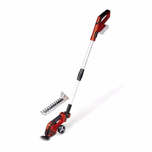 Einhell Power X-Change 18V Cordless Electric Shears with Telescopic Handle in Black and Red – 1