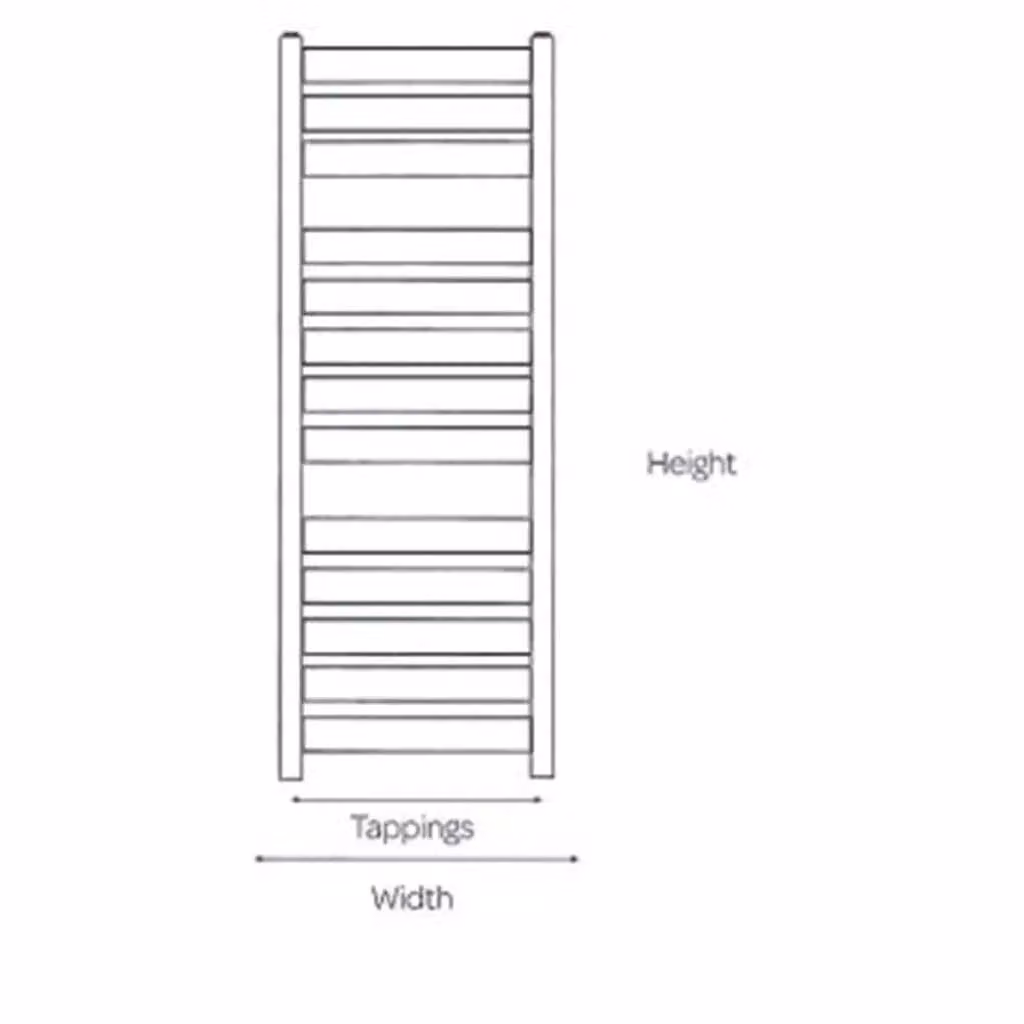 Clifton Vertical Bathroom Towel Radiator in Metallic Silver, H 95.2 cm x W 50 cm – 2