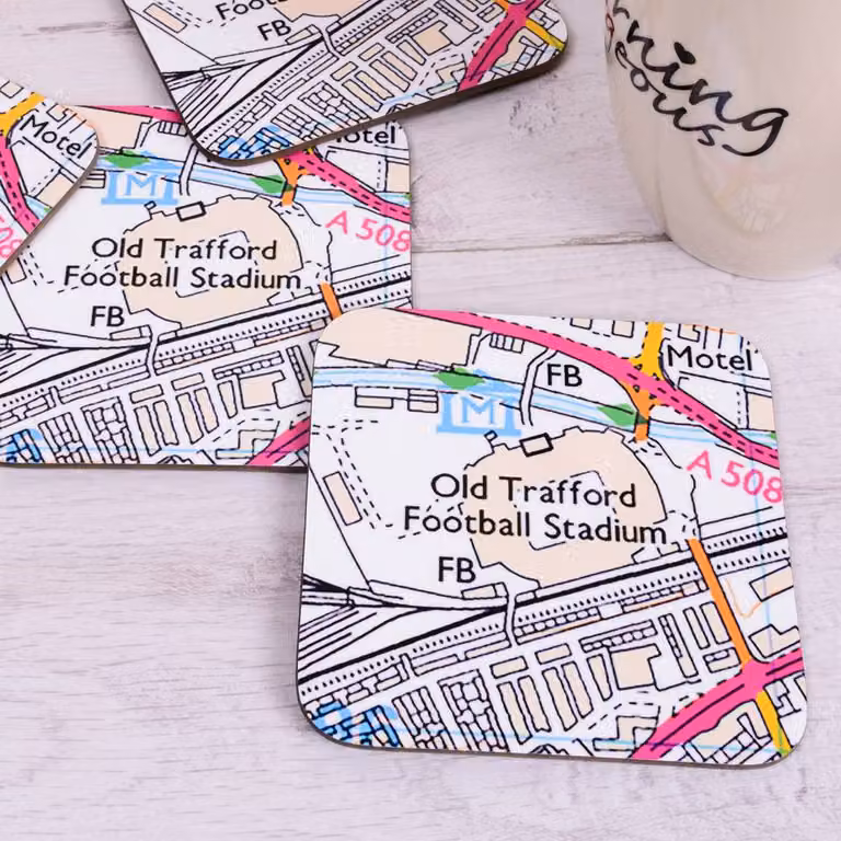 Uniqueful Personalised Favourite Place Set of 4 Multicolour Square Wood Coasters