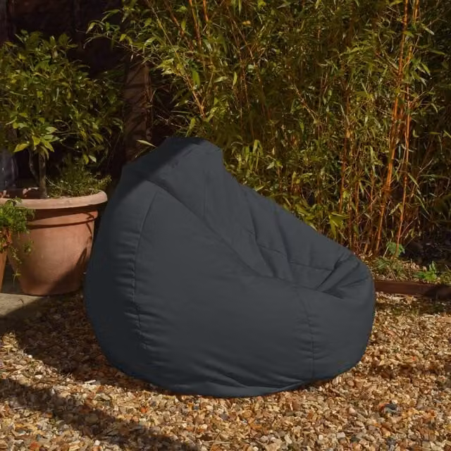 rucomfy Large Water Resistant Beanbag Chair for Adults in Grey