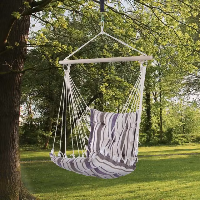 Outsunny Brown Wood Outdoor Swing Hammock Seat