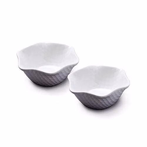 Bartleet & Sons 1750 Traditional Porcelain Ice Cream, Sorbet and Dessert Bowl Set of 2, White, Diameter: 12 cm