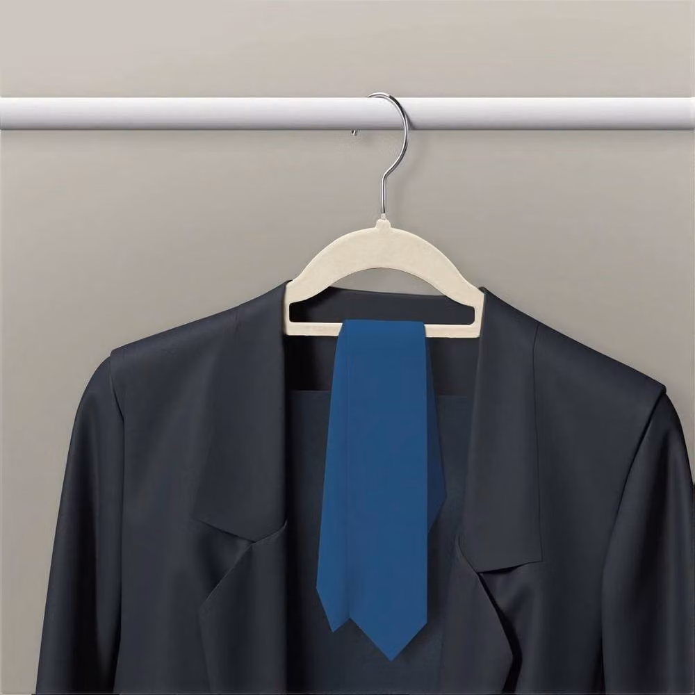 KORVIXA 30 Pack Non-Slip Beige Velvet Hangers with Swivel Hooks – 2