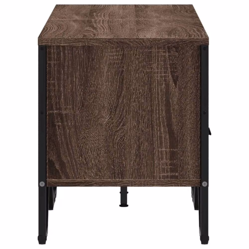 Berkfield Home Industrial TV Cabinet in Brown Oak, W/D/H: 122 x 34 x 41 cm – 5