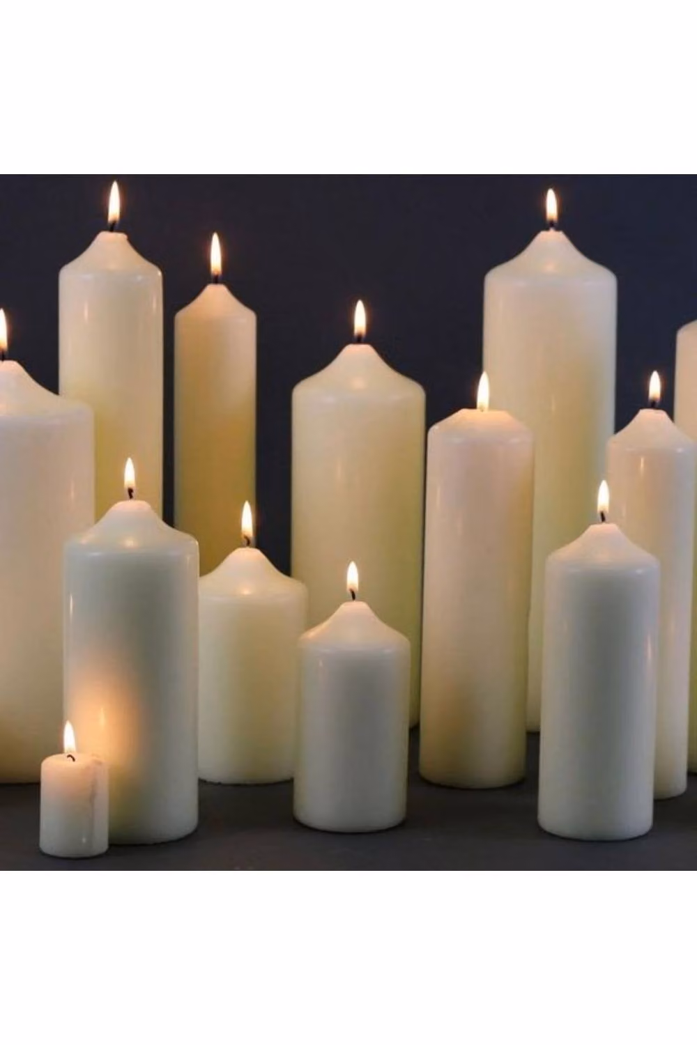 KDMD 3 Pack White and Beige Pillar Wax Candles, Height: 16.5 cm – 2
