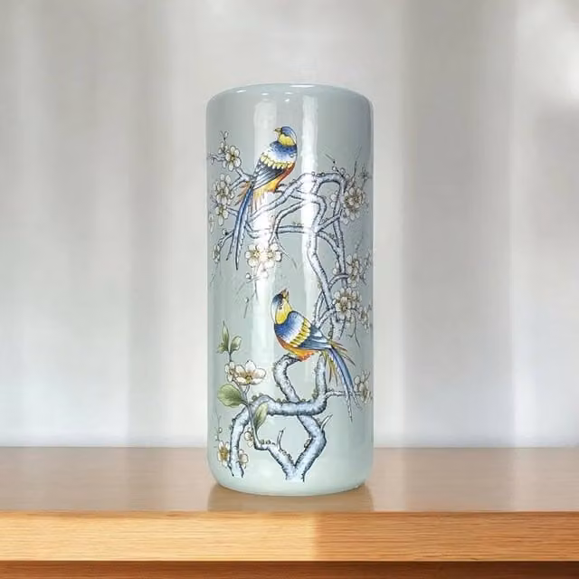 Minster Ceramic Umbrella Stand in Blue, W/D/H: 20 x 20 x 46 cm