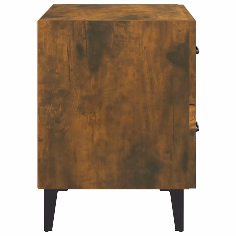 Berkfield Home Set of 2 Smoked Oak Bedside Cabinets in Brown, W/D/H: 40 x 35 x 47.5 cm – 4