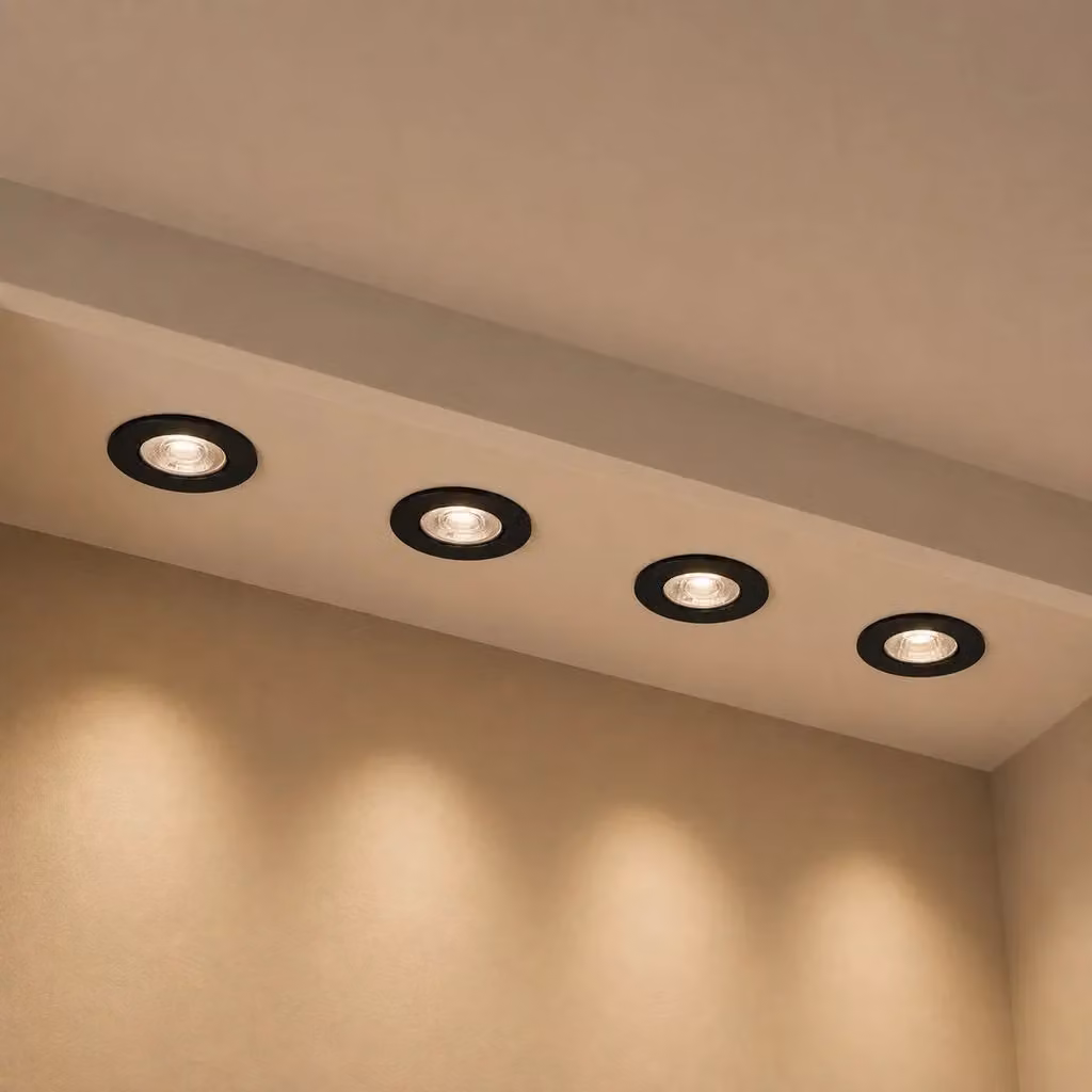Briloner 4 Pack Black Round LED Recessed Downlights with Warm White Light – 2