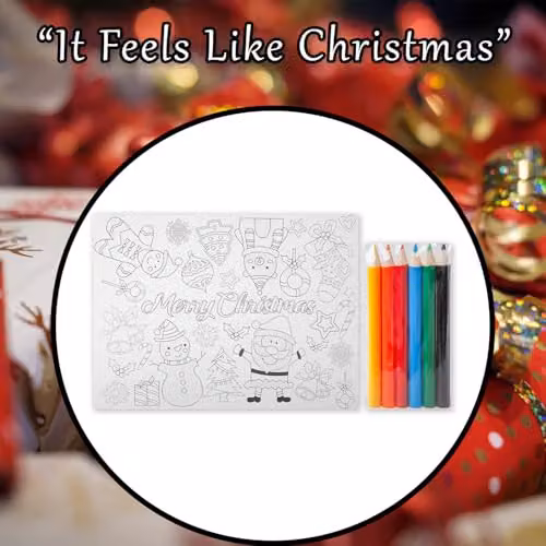 VFM e-Store Christmas Colouring Set with 4 Xmas Themed Designs, Multicolour, W: 32.3 cm, H: 40.3 cm, D: 1.5 cm – 6