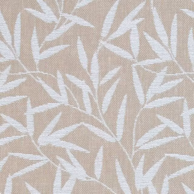 Laura Ashley Willow Leaf Chenille Fabric in Natural Beige with Floral Design