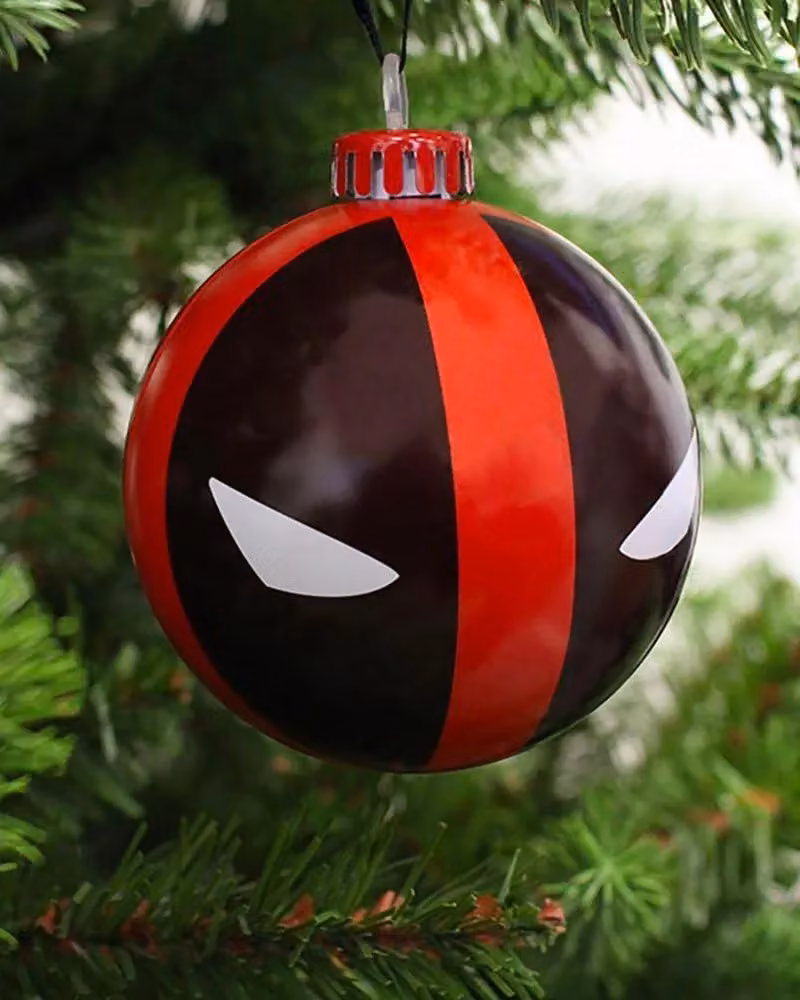 Deadpool 6-Piece Multicolour Metal Christmas Bauble Set in Red and Multicolour Decorated Tin – 3