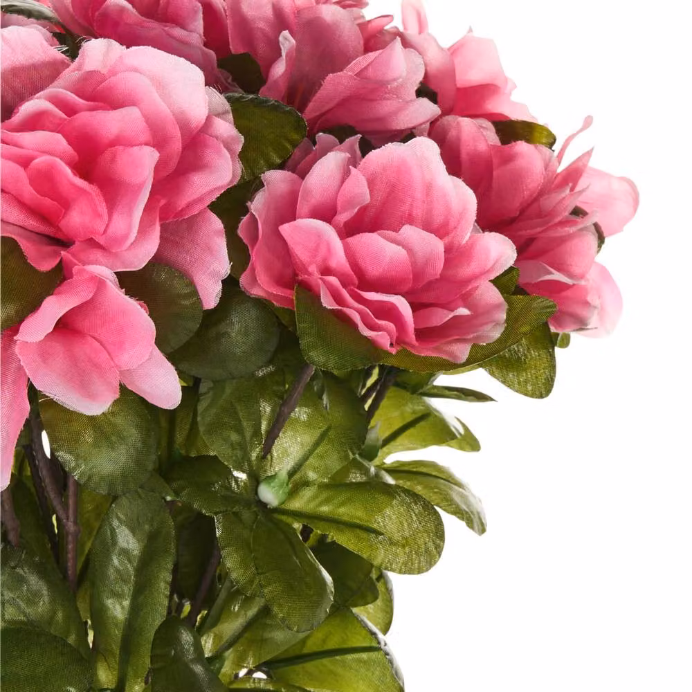 Wyld and Coco Pink Rhododendron Artificial Potted Plant in Green, Height: 36 cm – 2