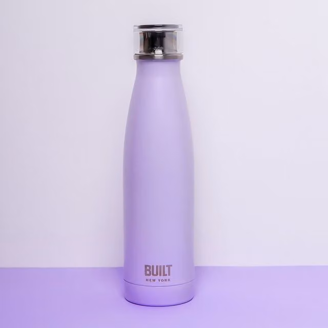 Built Vacuum Insulated Stainless Steel Double Walled Water Bottle, 500ml, Lavender Purple