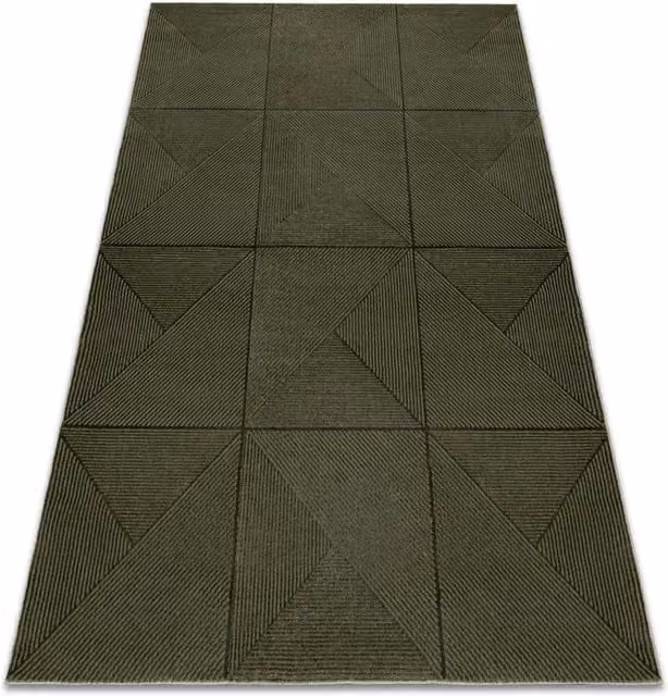 RugsX Aura Green Geometric Polyester Rug, W: 80 cm, L: 150 cm