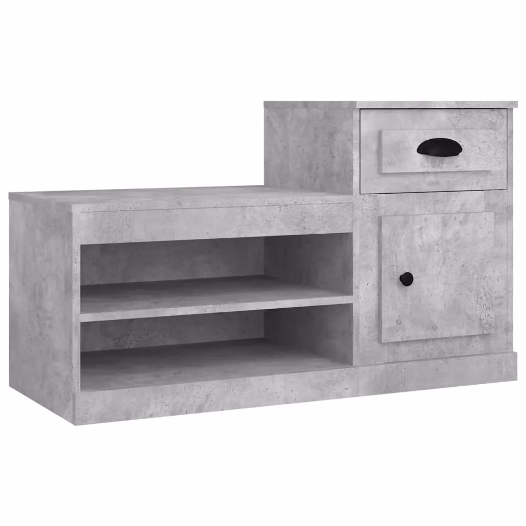 Berkfield Home Shoe Cabinet in Concrete Grey, W/D/H: 100 x 42 x 60 cm – 2