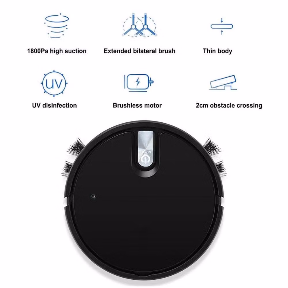 EONLION Smart Robot Vacuum Cleaner Automatic Floor Sweeper in Black – 3