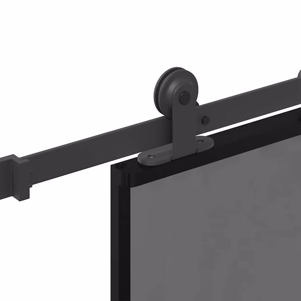 Berkfield Home Black Sliding Door with Hardware Set, Tempered Glass and Aluminium, W: 76 cm, H: 205 cm – 4