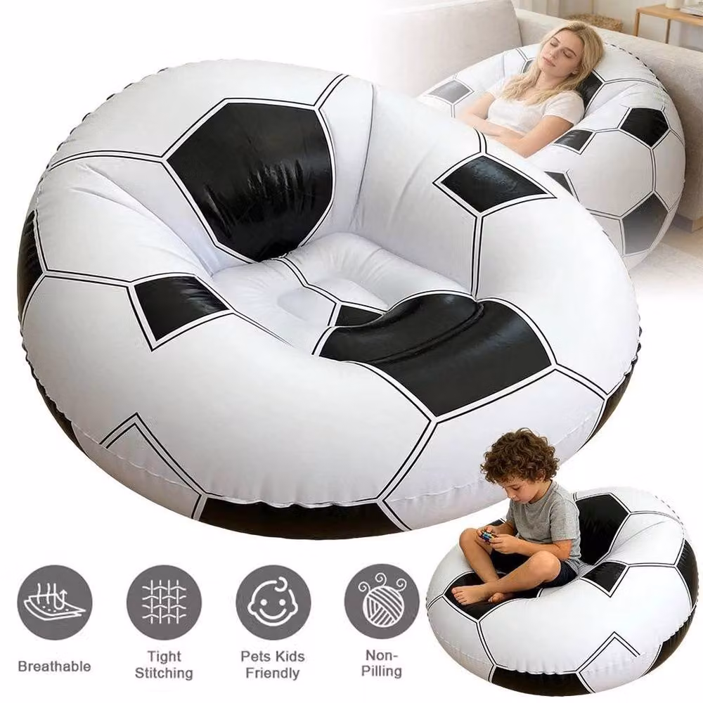 FLAVORA Football Inflatable Lazy Sofa in Black and White – 6