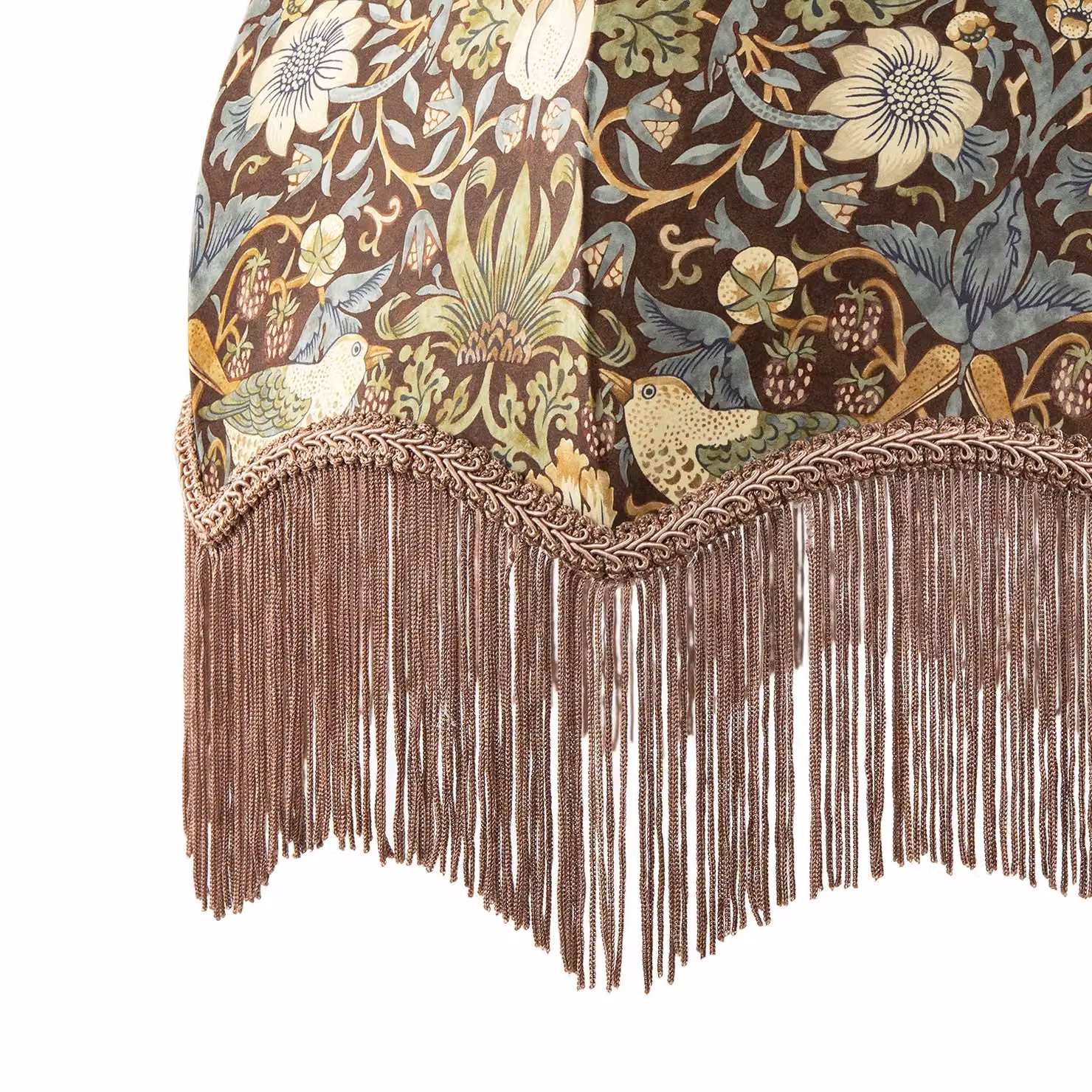 Happy Homewares Vintage Victorian Dome Fabric Lamp Shade with Green and Blue Floral Decor, Diameter: 36 cm – 3