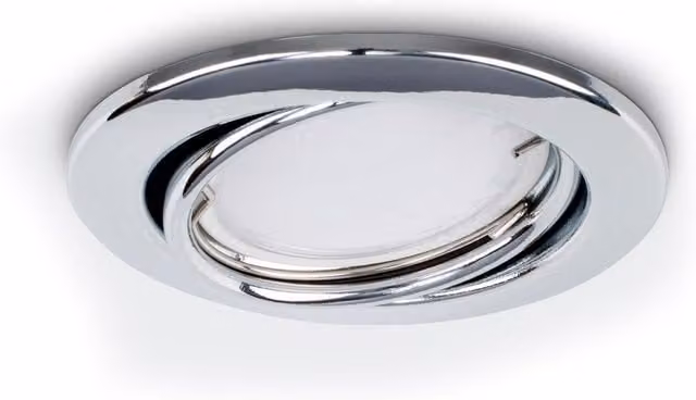 ValueLights 10 Pack of Tiltable Fire Rated Recessed LED Downlights in Metallic Silver – 1