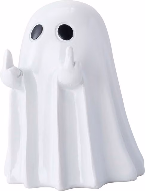 Lifeideas Halloween Middle Finger Ghost Tabletop Figurine, White