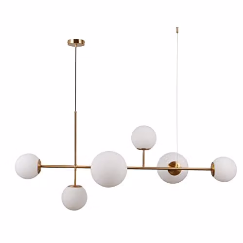 Netlighting Vailante Modern 6 Light Bar Pendant Ceiling Light in Gold/Brass