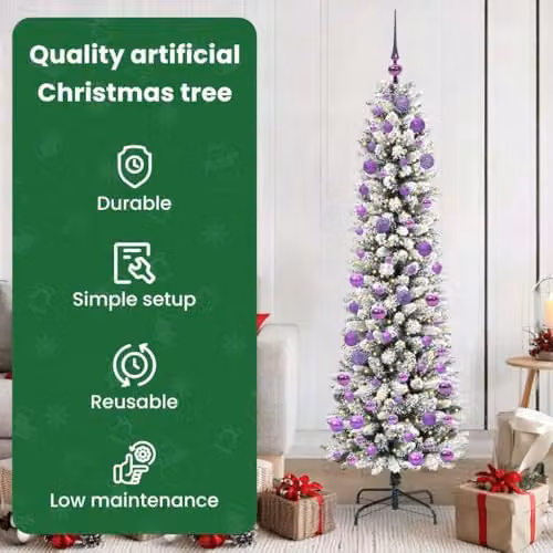 vidaXL Artificial White Christmas Tree, Height: 180 cm – 4
