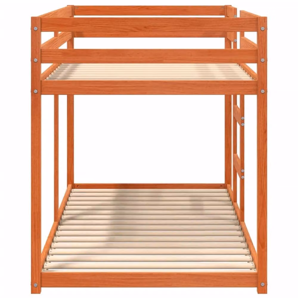 Berkfield Home Single Solid Wood Pine Bunk Bed in Wax Brown, W/D/H: 90 x 190 cm – 3