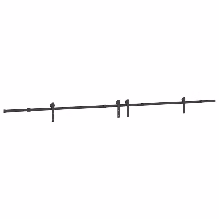 Berkfield Home Matt Black Steel Sliding Door Hardware Kit, 400 cm