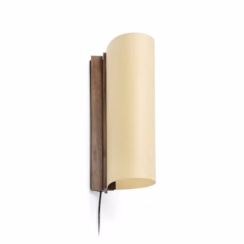 Faro Barcelona Cata 360 LED Wall Lamp with Adjustable Wood Design in Brown and Beige Shade