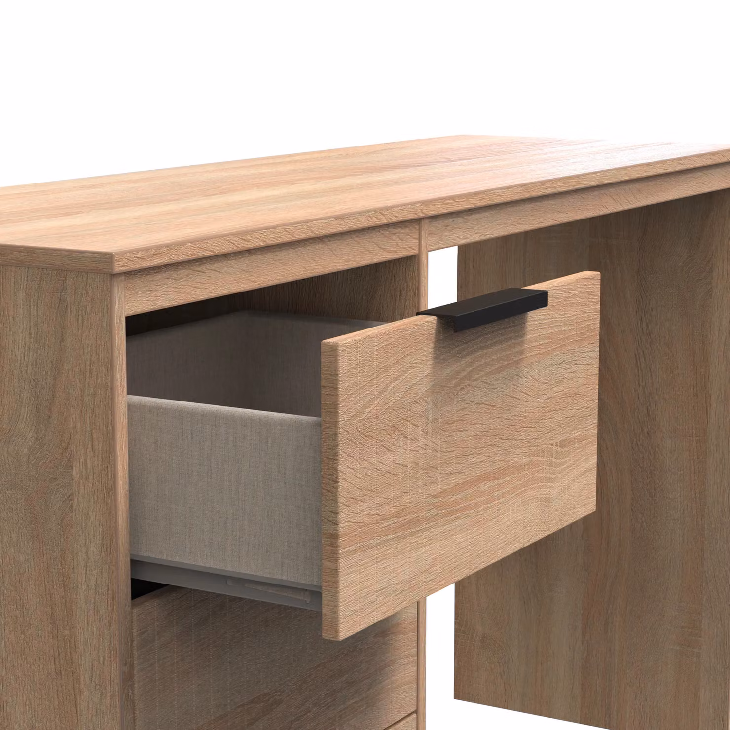 Ready Assembled 2 U Denver 3 Drawer Desk in Light Oak – 4