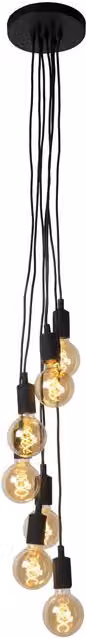 Lucide FIX Adjustable Dimmable Cluster Pendant Light, Black, 7 x E27 – 3