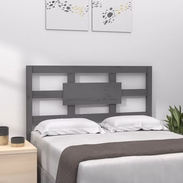Berkfield Home Grey Rustic Solid Pine Wood Bed Headboard W: 80.5 cm, D: 4 cm, H: 100 cm