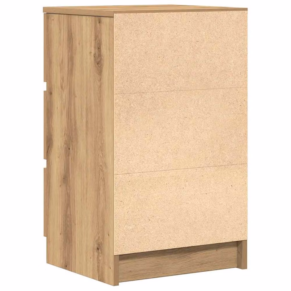 Berkfield Home Artisan Oak Bedside Cabinet with 3 Drawers in Brown, W: 39 cm, D: 35 cm, H: 65 cm – 4