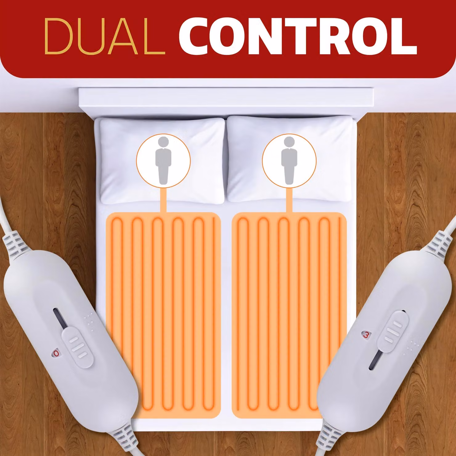 Dreamcatcher Deluxe Electric Fitted Polar Fleece Heated Under Blanket in White with 3 Heat Settings – 5