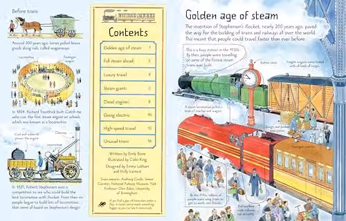 Usborne See Inside Trains Multicolour Cardboard Board Book – 2
