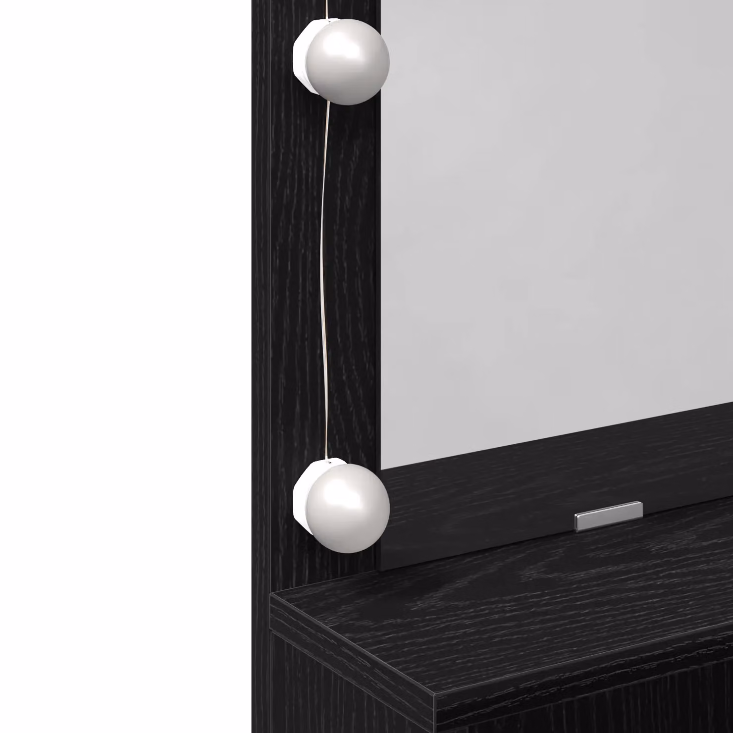 Berkfield Home Modern Black Oak Dressing Table with Hollywood LED Mirror – 6